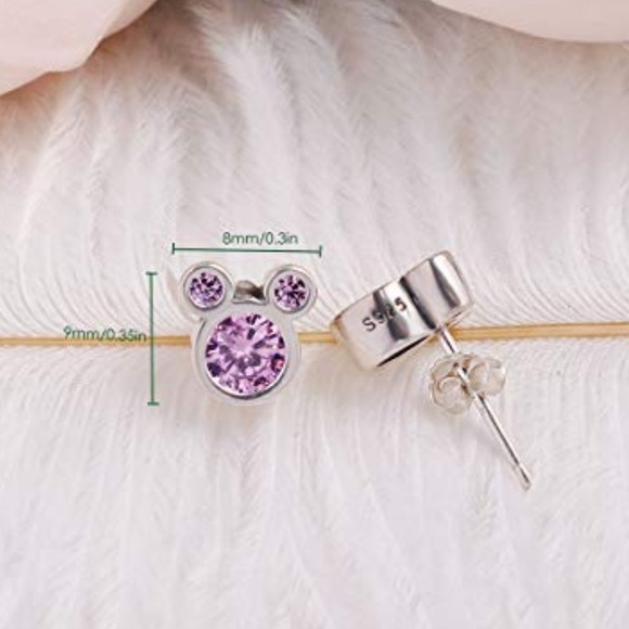 Sparkling Mouse Earrings With Cubic Zirconia - Picture 3 of 8